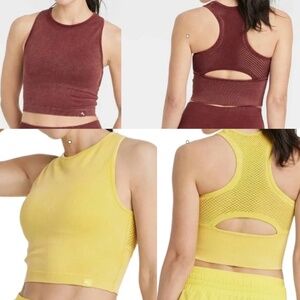 Pair of JoyLab Women's Seamless Cropped Fit Tanks